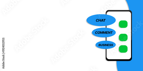Smartphone chat box for organizational business planning illustration	