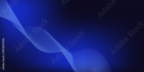 Elegant light waves flowing on a dark background. Minimalist background for banners, posters, covers, brochures, flyers. modern trendy design