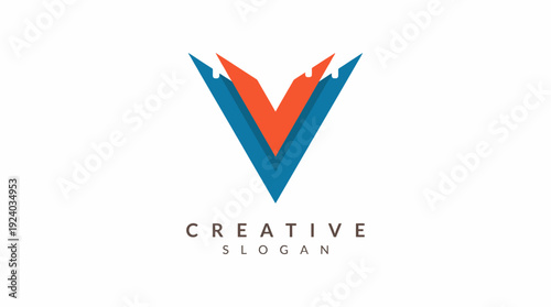 A striking logo featuring interlocking V shapes in vibrant colors, embodying creativity and inspiration for brands and businesses seeking a modern, distinctive identity.