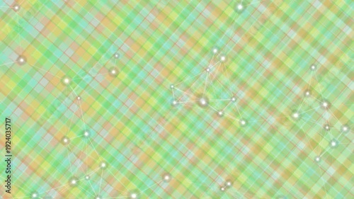 Pastel Plaid Pattern with White Dots.