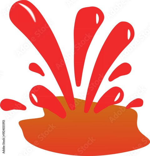 Abstract Liquid Splash Effect Isolated on White Background. Suitable for modern design, creative artwork, advertising, posters, banners, social media content, splash screen, and visual effects project