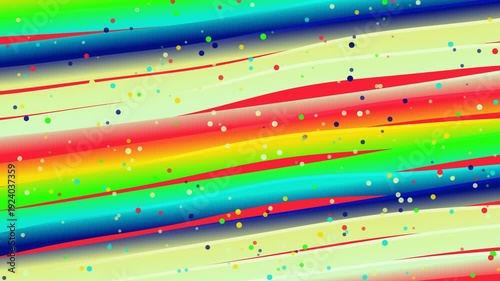 Rainbow Colored Stripes with Sparkling Particles.