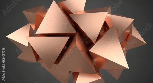 Cluster of Copper Geometric Pyramids