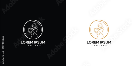 Mother and Child Logo - Love Care Family Maternity Newborn.