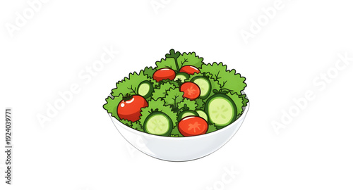 salad, bowl, food, cartoon, illustration, healthy, fresh, vegetable, greens, lettuce, tomato, cucumber, corn, meal, diet, nutrition, vegan, vegetarian, organic, natural, lunch, cuisine, cooking, kitch