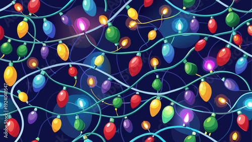 Illustration of festive christmas lights