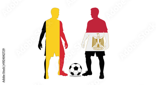 Belgium Egypt Players in Action with a Football