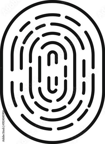 Fingerprint line art graphic symbolizing personal identification data privacy