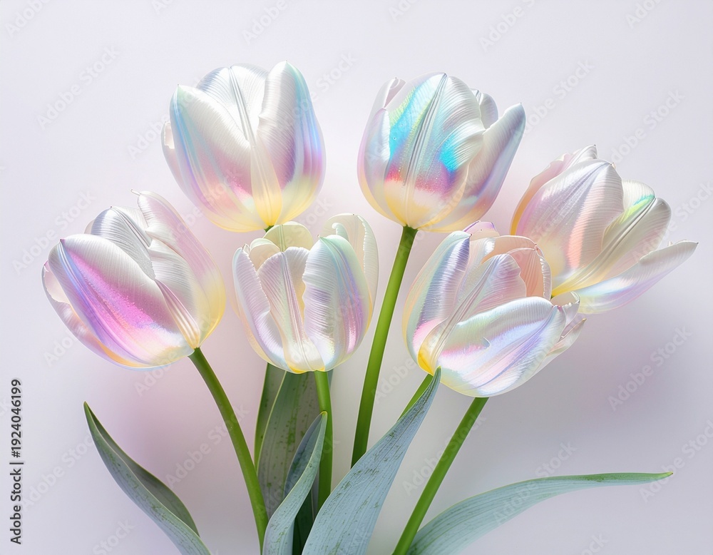 Fototapeta premium 虹色の花のオーナメント