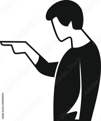 Silhouette of a person pointing a finger, representing accusation or blame