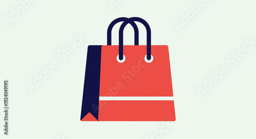 Red and blue shopping bag icon