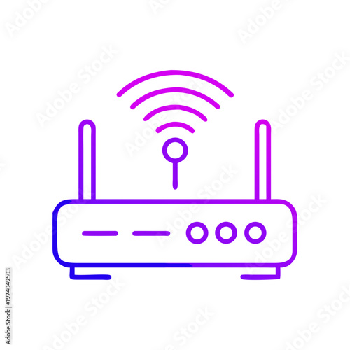 Illustration of a wireless internet router on transparent background