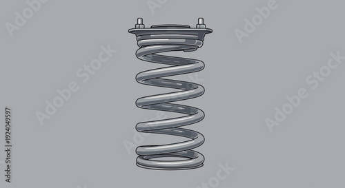 Automotive suspension coil spring for vehicle repair and engineering.