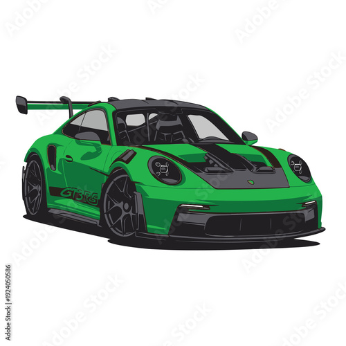 green sports car