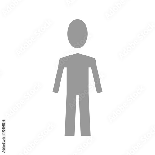 Vector flat illustration in grayscale. Avatar, user profile, person icon, gender neutral silhouette, profile picture. Suitable for social media profiles, icons, screensavers and as a template.