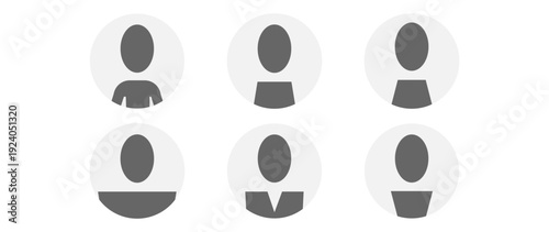 Vector flat illustration in grayscale. Avatar, user profile, person icon, gender neutral silhouette, profile picture. Suitable for social media profiles, icons, screensavers and as a template.