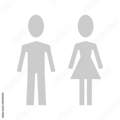 Vector flat illustration in grayscale. Avatar, user profile, person icon, gender neutral silhouette, profile picture. Suitable for social media profiles, icons, screensavers and as a template.