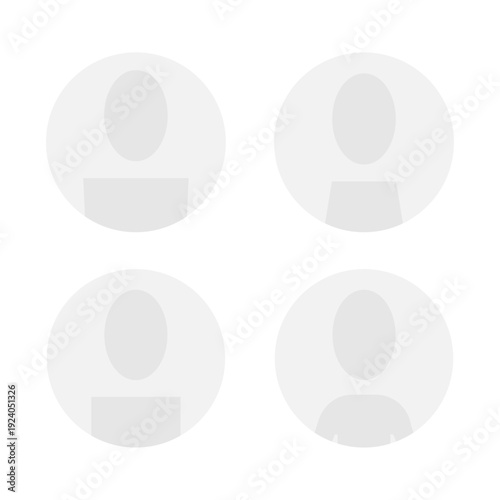 Vector flat illustration in grayscale. Avatar, user profile, person icon, gender neutral silhouette, profile picture. Suitable for social media profiles, icons, screensavers and as a template.