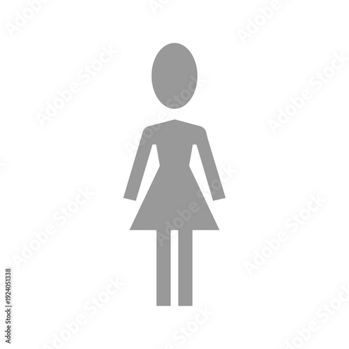 Vector flat illustration in grayscale. Avatar, user profile, person icon, gender neutral silhouette, profile picture. Suitable for social media profiles, icons, screensavers and as a template.
