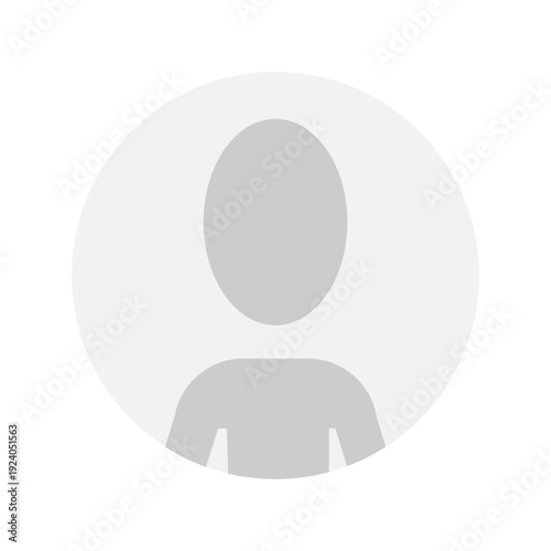 Vector flat illustration in grayscale. Avatar, user profile, person icon, gender neutral silhouette, profile picture. Suitable for social media profiles, icons, screensavers and as a template.