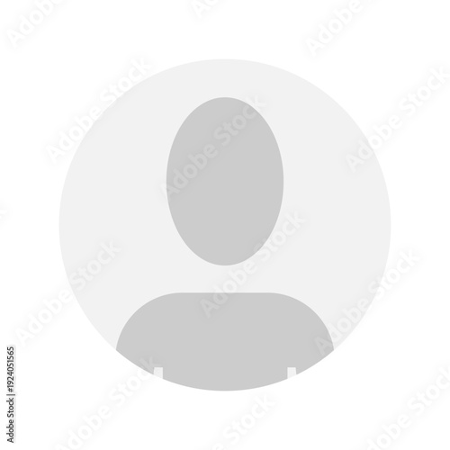 Vector flat illustration in grayscale. Avatar, user profile, person icon, gender neutral silhouette, profile picture. Suitable for social media profiles, icons, screensavers and as a template.