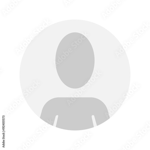 Vector flat illustration in grayscale. Avatar, user profile, person icon, gender neutral silhouette, profile picture. Suitable for social media profiles, icons, screensavers and as a template.