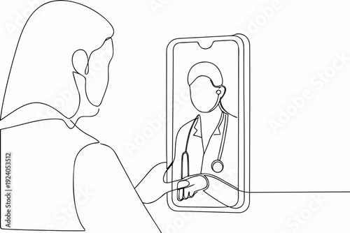 Woman having a virtual doctor s appointment via smartphone telehealth