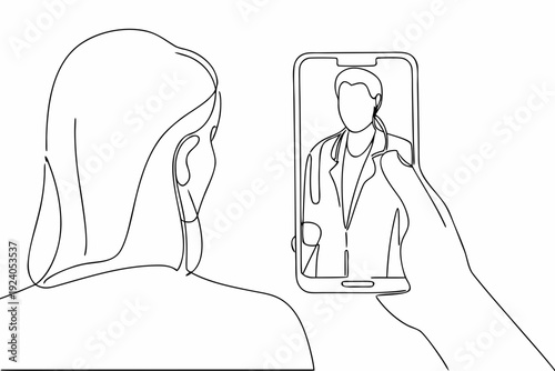 Woman having a video consultation with a doctor on her smartphone
