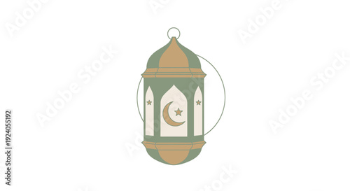 Ramadan Kareem greeting with lantern illustration