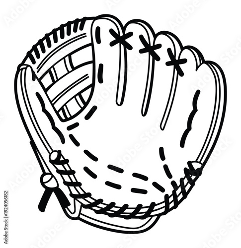 Black and White of a Baseball Glove
