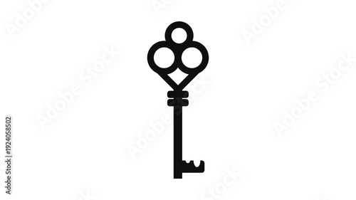 Vintage simple silhouette of a key