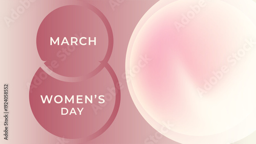 Happy Women’s Day Illustration with Abstract Hand Drawn Organic Shapes Gradient Pink Background Design Vector. Ideal for International Women’s Day Celebrations, Social Media Posts, Posters, Banner