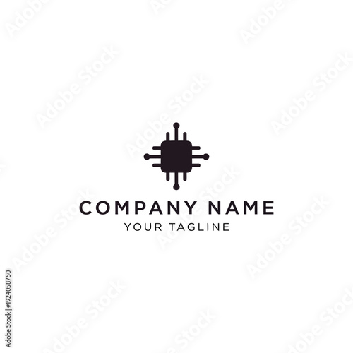 Black Virus Logo Design Template Placeholder.