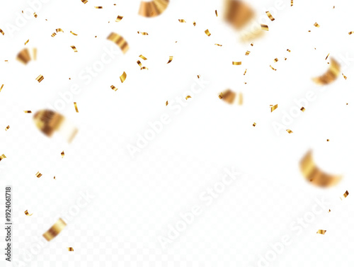 golden confetti and ribbon backgrounds, design for celebrations banner