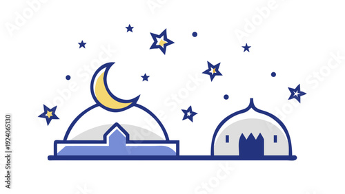 Serene night at the mosque