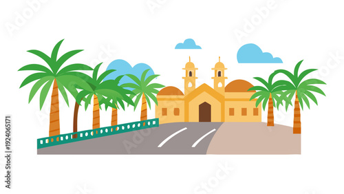 Tropical church by the seaside