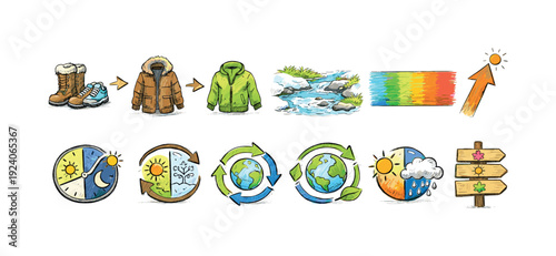 Environmental, weather 3d icon set. Eco, nature, recycling icons 3d collection