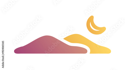 Mountains under moonlight