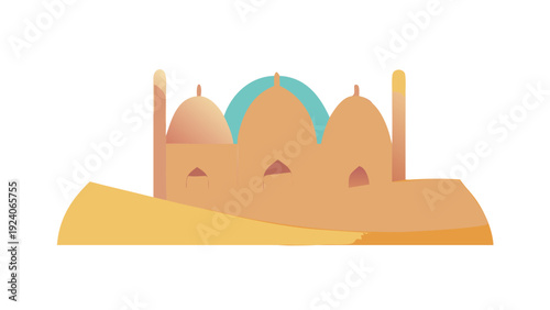 Illustrated desert fortress