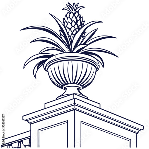 urn plant line art