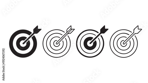 Target icon set. goal icon vector. target marketing icon 