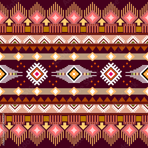 Ethnic boho seamless pattern. Tribal pattern. Folk motif. Textile rapport.