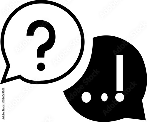 Question and answer icon set. Chat, speak bubble, Q and A, ask, support, dialog, help center symbol - stock vector. Isolated on transparent on background