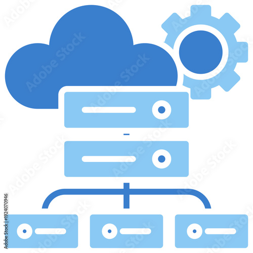 Data Center Dual Tone Glyph Icon