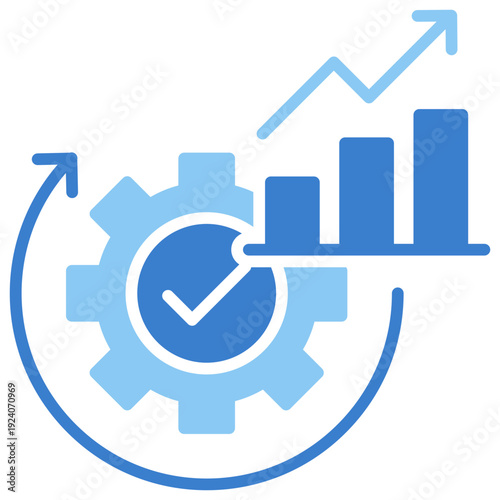 Continuous Improvement Dual Tone Glyph Icon