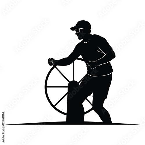 Captain Steering Wheel Silhouette