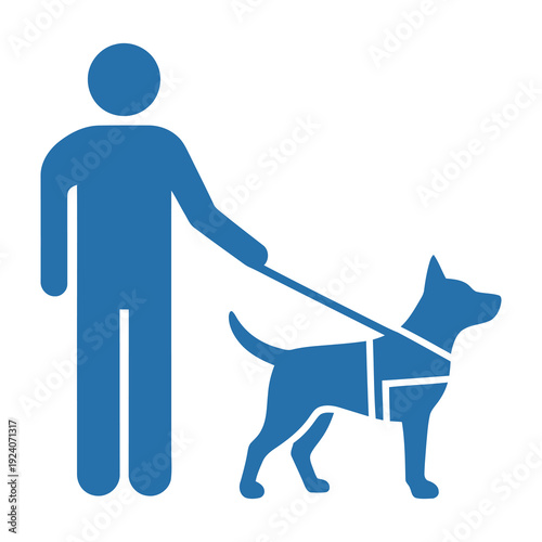 Assistance dog guiding visually impaired person with leash symbolizing support independence and companionship in everyday life situations