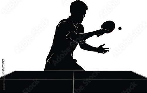 Table Tennis Player Silhouette