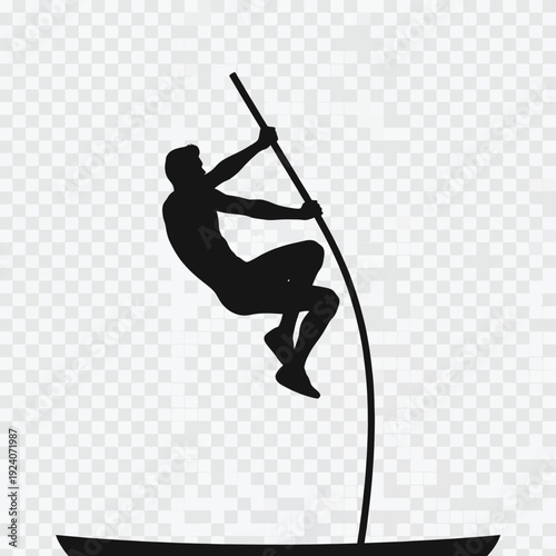 Pole Vault Athlete Silhouette