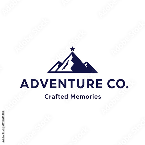 Adventure Company Logo Design with Mountains.